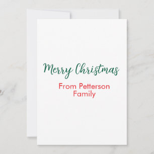 Cartes Pour Fêtes Annuelles Vibes de vacances rouge Noël ajouter nom de famill