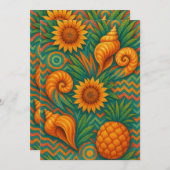 Cartes Pour Fêtes Annuelles Vibes d'été (Devant / Derrière)