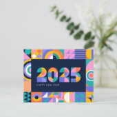 Cartes Pour Fêtes Annuelles Vibrant 2025 Nouvel An (Debout devant)