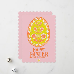 Cartes Pour Fêtes Annuelles Vibrant Art populaire traditionnel Oeuf de Pâques 