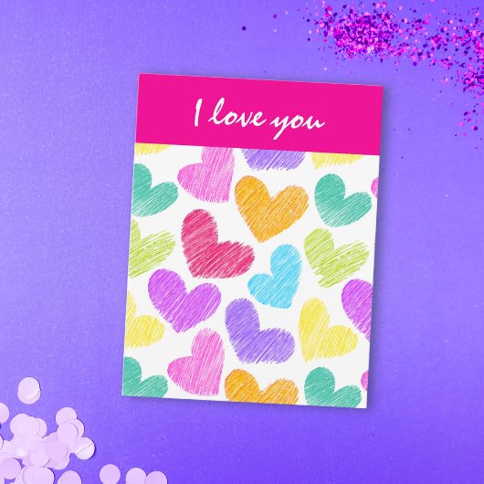 Cartes Pour Fêtes Annuelles Vibrant hearts Valentine's Day Postcard