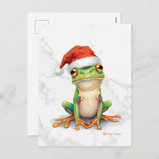 Cartes Pour Fêtes Annuelles Vibrant Tree Frog Christmas (Devant / Derrière)
