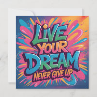 Vibrant "Vivez Votre Rêve" Murale de Graffiti