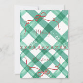 Cartes Pour Fêtes Annuelles Vichy vert rétro (Dos)