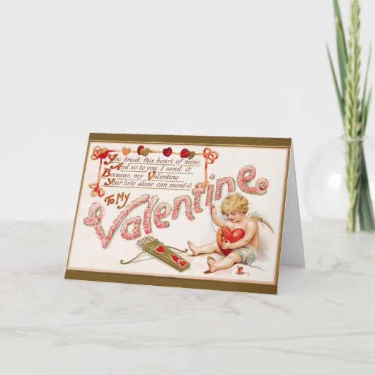 Cartes Pour Fêtes Annuelles Victorian Broken Heart Valentine (Devant)