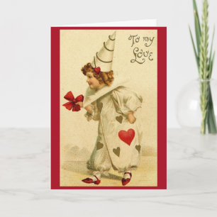 Cartes Pour Fêtes Annuelles Victorian Clown Valentine