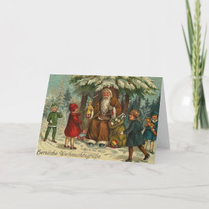 Cartes Pour Fêtes Annuelles Victorian German Christmas Greeting Card