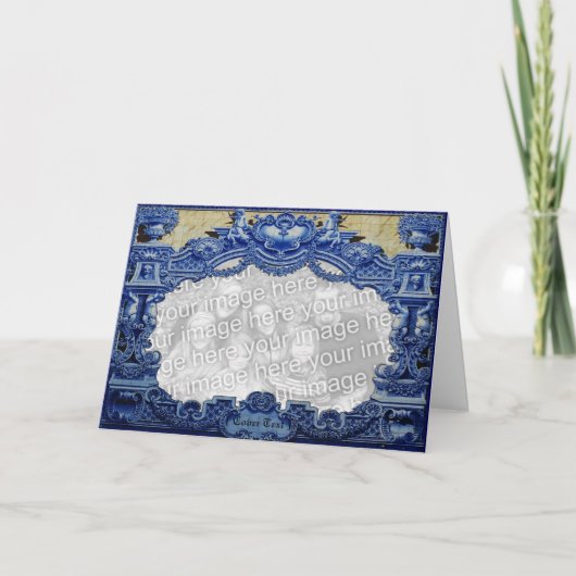 Cartes Pour Fêtes Annuelles Victorien bleu (Devant)