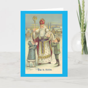 Cartes Pour Fêtes Annuelles Victorien Vintage rétro Noël St Nicholas