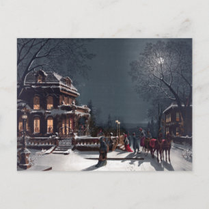 Cartes Pour Fêtes Annuelles Victorienne Noël Soirée d'hiver Carrières d'hiver