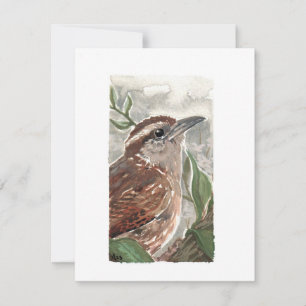 Cartes Pour Fêtes Annuelles Vide - Carolina Wren Aquarelle Imprimer