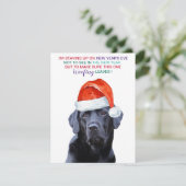 Cartes Pour Fêtes Annuelles Vidéo de Noël Noir Labrador Chien Père Noël (Debout devant)