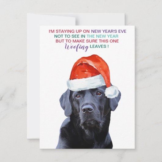 Cartes Pour Fêtes Annuelles Vidéo de Noël Noir Labrador Chien Père Noël (Devant)
