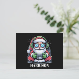 Cartes Pour Fêtes Annuelles Vidéo de Noël personnalisée pour jeu vidéo Santa X
