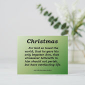Cartes Pour Fêtes Annuelles Vie éternelle Noël Jean 3-16 (Debout devant)