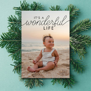 Cartes Pour Fêtes Annuelles Vie merveilleuse 3 Photo Bébé Noël