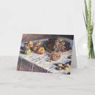 Cartes Pour Fêtes Annuelles Vie morte avec pommes et raisins par Claude Monet