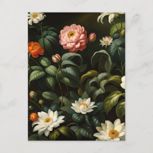 Cartes Pour Fêtes Annuelles Vieille botanique florale Jardin Nature morte