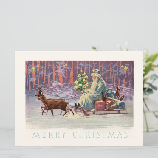 Cartes Pour Fêtes Annuelles Vienne Woods Père Noël (Debout devant)