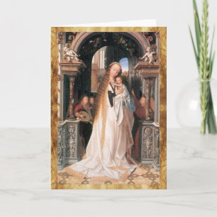 CARTES POUR FÊTES ANNUELLES VIERGE AVEC ENFANT ET ANGELS JOYEZ NOËL