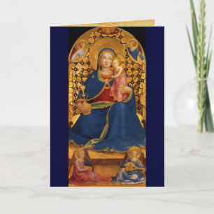 Cartes Pour Fêtes Annuelles VIERGE AVEC ENFANT ET SAINTS, Saphir Bleu