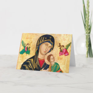 Cartes Pour Fêtes Annuelles Vierge byzantine Marie et icône enfant Noël