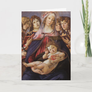 Cartes Pour Fêtes Annuelles Vierge et Anges-enfants de Botticelli, Noël
