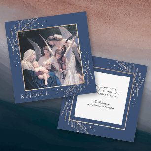 Cartes Pour Fêtes Annuelles Vierge et enfant avec anges sacrés