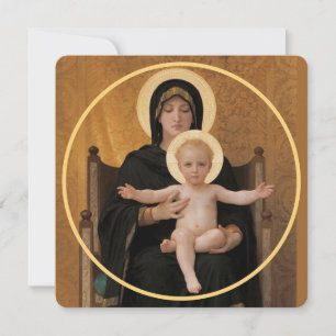 Cartes Pour Fêtes Annuelles Vierge et enfant de Bougereau
