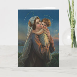 Cartes Pour Fêtes Annuelles Vierge Madonna Mary avec l'enfant Jésus du Christ