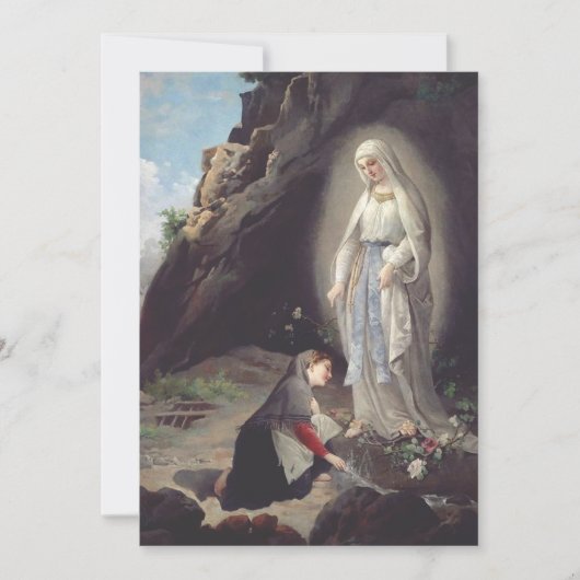 Cartes Pour Fêtes Annuelles Vierge Marie de Lourdes (Devant)