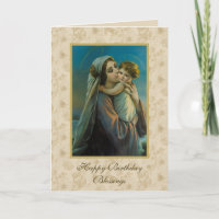 Vierge Marie et Bébé Jésus sur arrière - plan flor