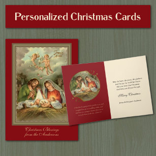 Cartes Pour Fêtes Annuelles Vierge religieuse Marie Écriture de Jésus Noël