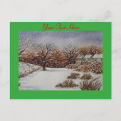 Cartes Pour Fêtes Annuelles vieux chalets ruraux scène de neige à noël (Devant)