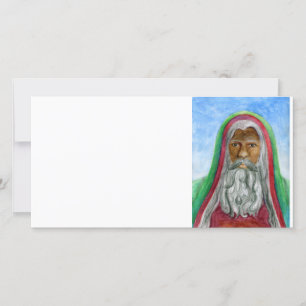 Cartes Pour Fêtes Annuelles Vieux Monde Père Noël d'Afro-américain
