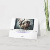 Cartes Pour Fêtes Annuelles Vieux Monde Père Noël Snowy Woodland Reindeer Bird (Dos)