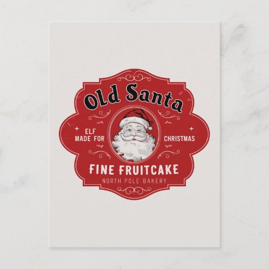 Cartes Pour Fêtes Annuelles Vieux Père Noël fruitcake ajouter un message (Devant)