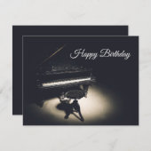 Cartes Pour Fêtes Annuelles Vieux piano à queue heureux (Devant / Derrière)