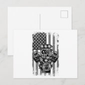 Cartes Pour Fêtes Annuelles Vieux Piston de Voiture de Muscle de Drapeau Améri (Devant / Derrière)
