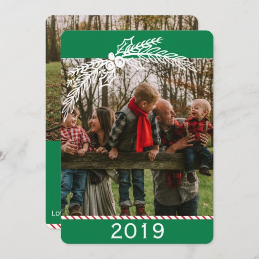 Cartes Pour Fêtes Annuelles Vieux Sucre de canne 2 Photo (Devant / Derrière)