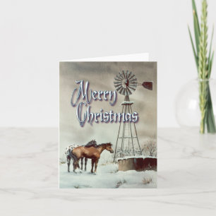 Cartes Pour Fêtes Annuelles VIEUX WINDMILL MERRY CHRISTMAS par SHARON SHARPE