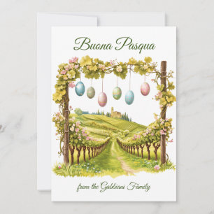 Cartes Pour Fêtes Annuelles Vignoble italien festif Pâques Buona Pasqua