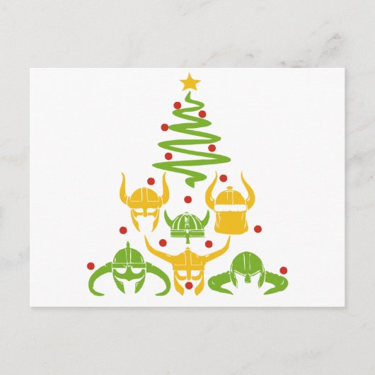 Cartes Pour Fêtes Annuelles Viking Valhalla sapin de Noël (Devant)