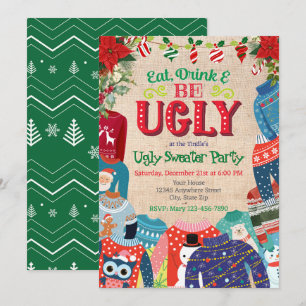 Cartes Pour Fêtes Annuelles Vilain "Mange Boire & Etre Vilain" Noël Sweat Part