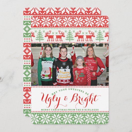 Cartes Pour Fêtes Annuelles Vilain pull de Noël (Devant / Derrière)