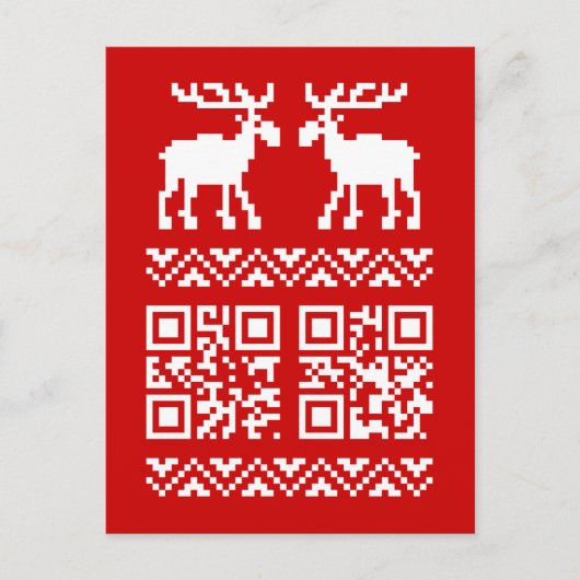 Cartes Pour Fêtes Annuelles Vilain Sweater QR Code Bonne année! (Devant)