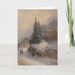 Cartes Pour Fêtes Annuelles Village allemand en hiver