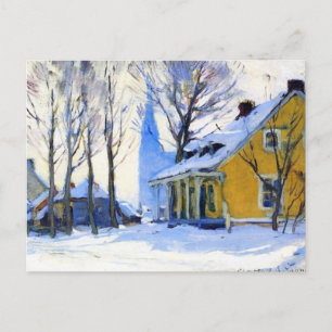 Cartes Pour Fêtes Annuelles Village canadien. Jour gris