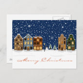 Cartes Pour Fêtes Annuelles Village de Noël (Devant / Derrière)