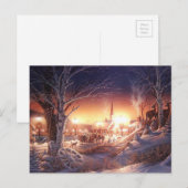 Cartes Pour Fêtes Annuelles Village de Noël (Devant / Derrière)